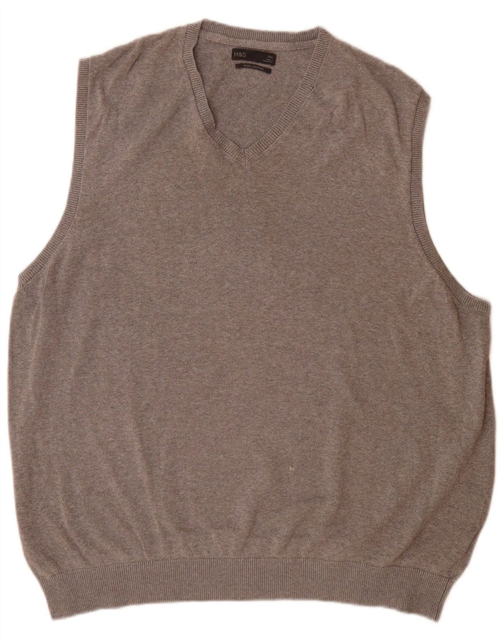 Marks & Spencer Mens Vest Tank Top 2XL Grey Cotton
