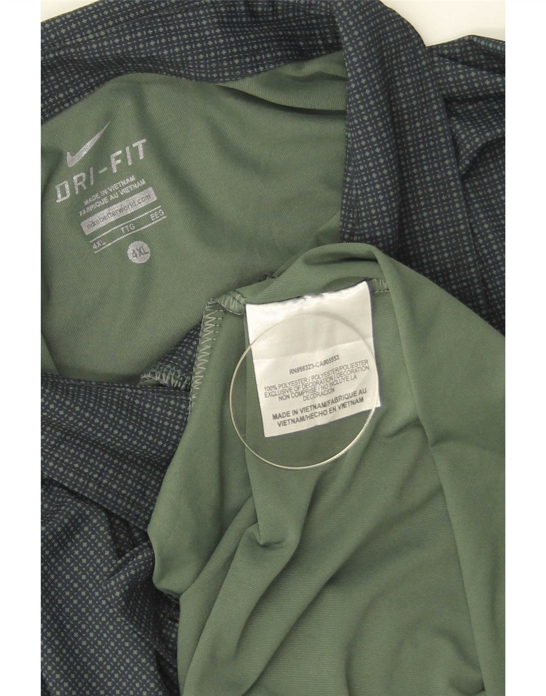 Nike Mens Dri Fit Polo Shirt 4XL Green Spotted Polyester