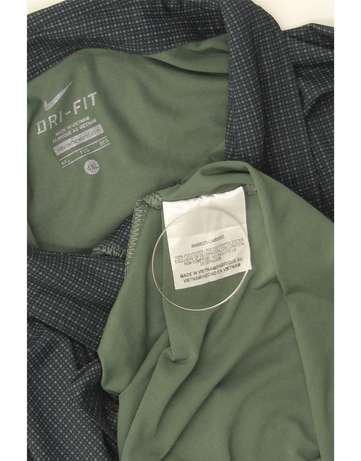 Nike Mens Dri Fit Polo Shirt 4XL Green Spotted Polyester