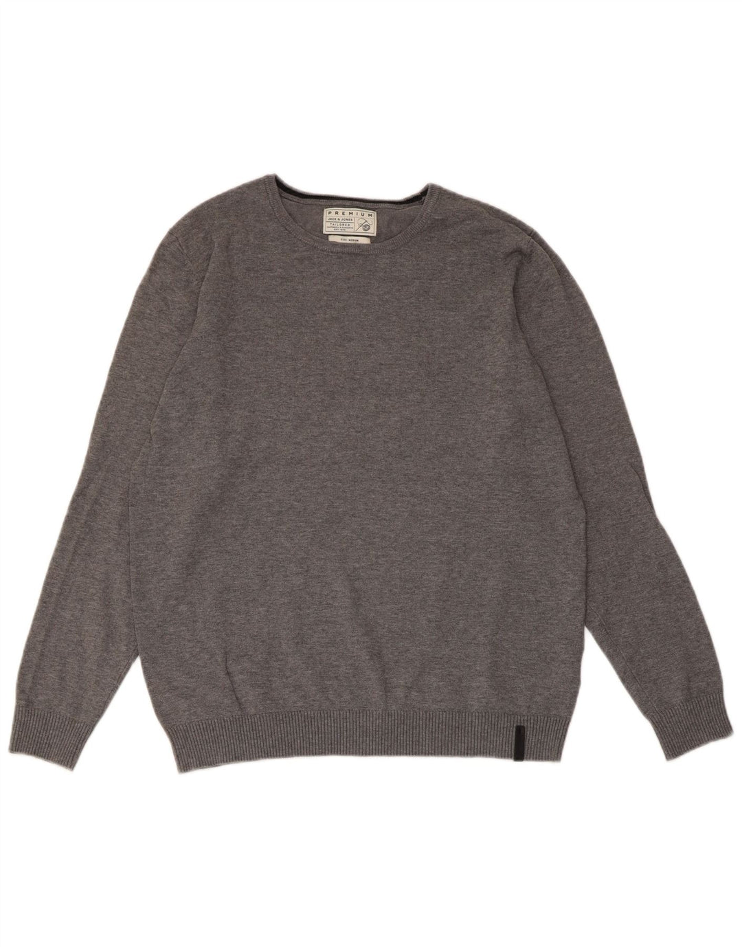 JACK & JONES Skræddersyet trøje med rund hals til mænd mellemgrå bomuld