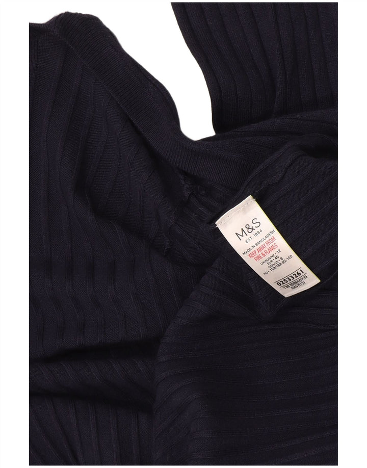 Marks & Spencer Womens Longline Cardigan Sweater UK 12 Medium Navy Blue