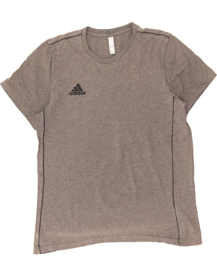 ADIDAS Womens T-Shirt Top UK 14 Medium Grey Cotton Vintage Adidas and Second-Hand Adidas from Messina Hembry 
