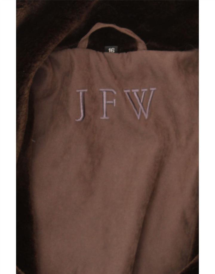 VINTAGE Womens Duffle Coat UK 16 Large Brown Polyester Vintage Vintage and Second-Hand Vintage from Messina Hembry 