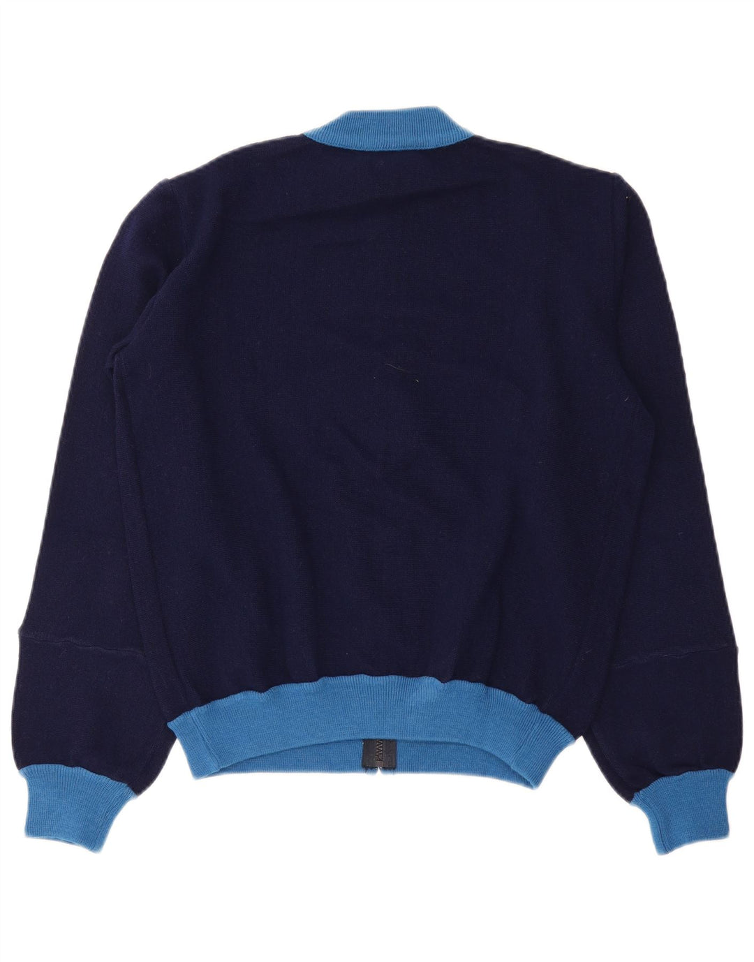 Giacca da ginnastica vintage da uomo piccola color block blu navy