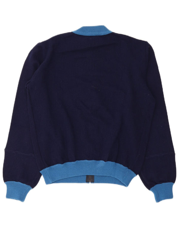 Vintage Mens Tracksuit Top Jacket Small Navy Blue Colourblock