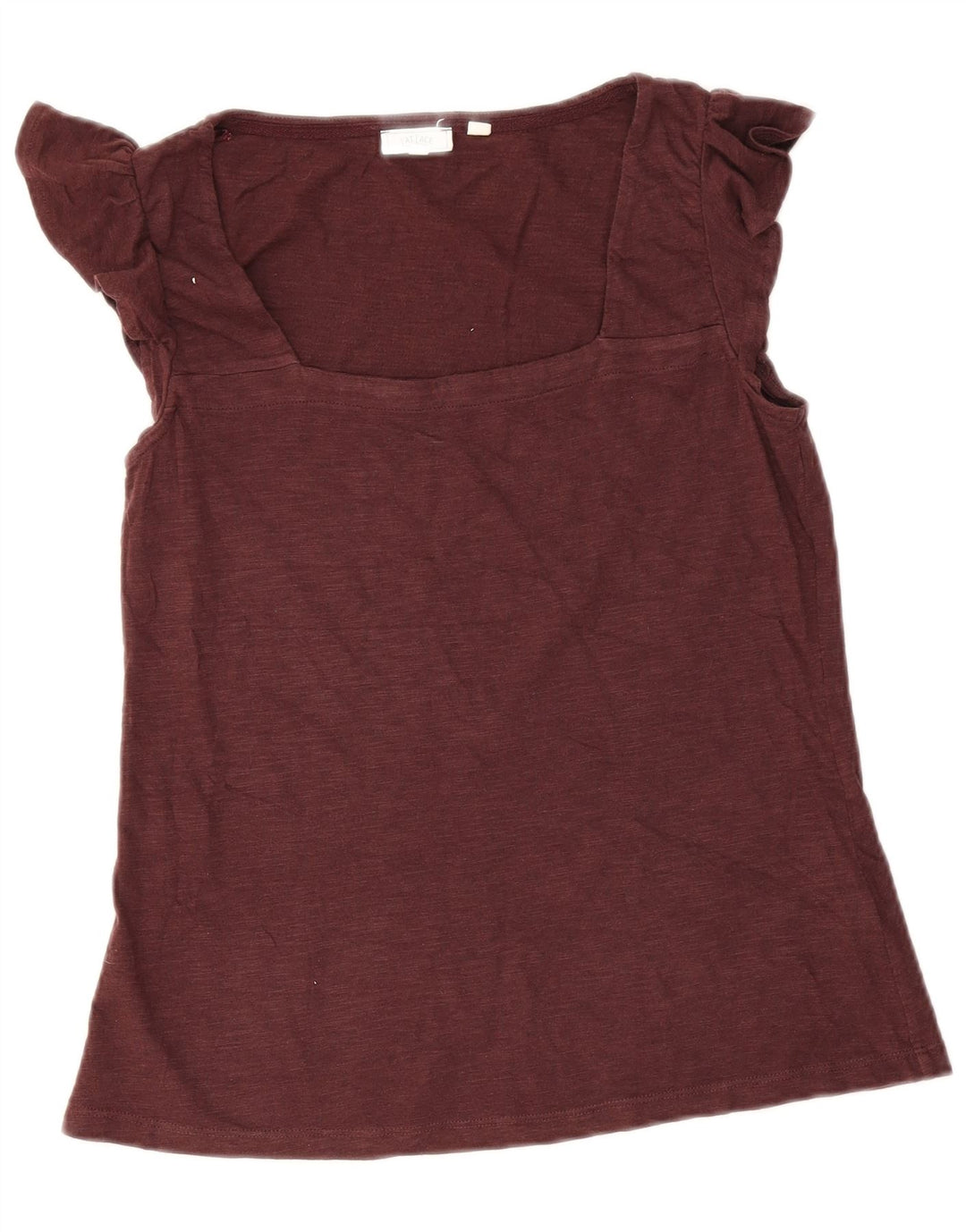 Fat Face Womens Blouse Top UK 10 Small Burgundy Cotton