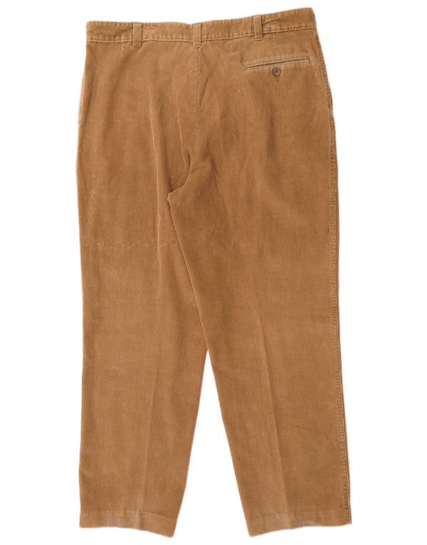 Calça masculina de veludo cotelê Marks & Spencer W38 L29 algodão marrom