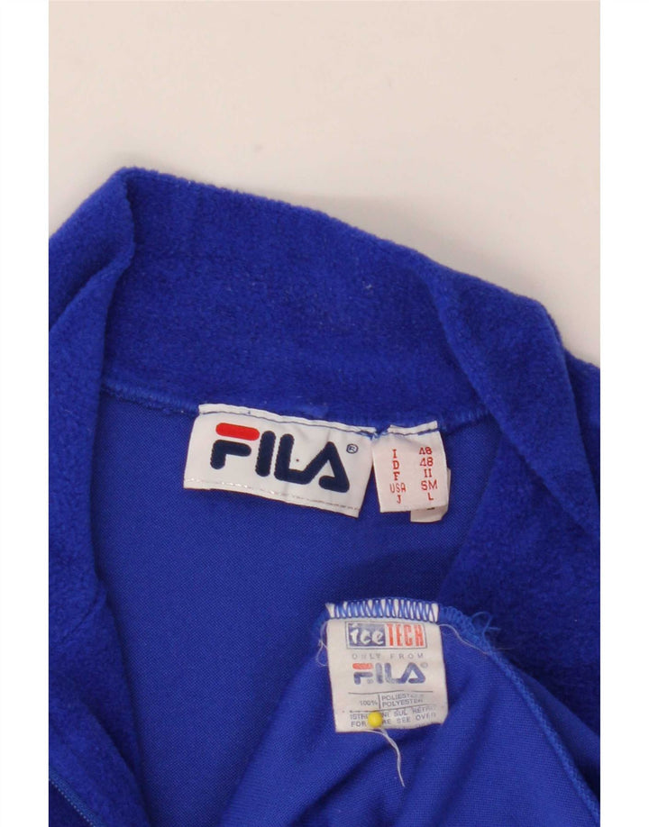 Fila Mens Zip Neck Fleece Jumper IT 48 Medium Blue Polyester