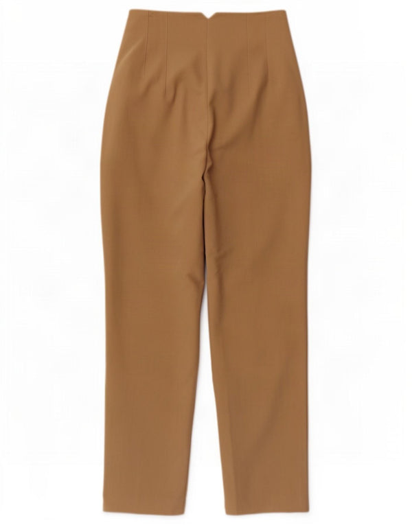 Zara Damen-Anzughose mit hoher Taille, schmal zulaufend, Größe S: W26, L27, Beige, Baumwolle