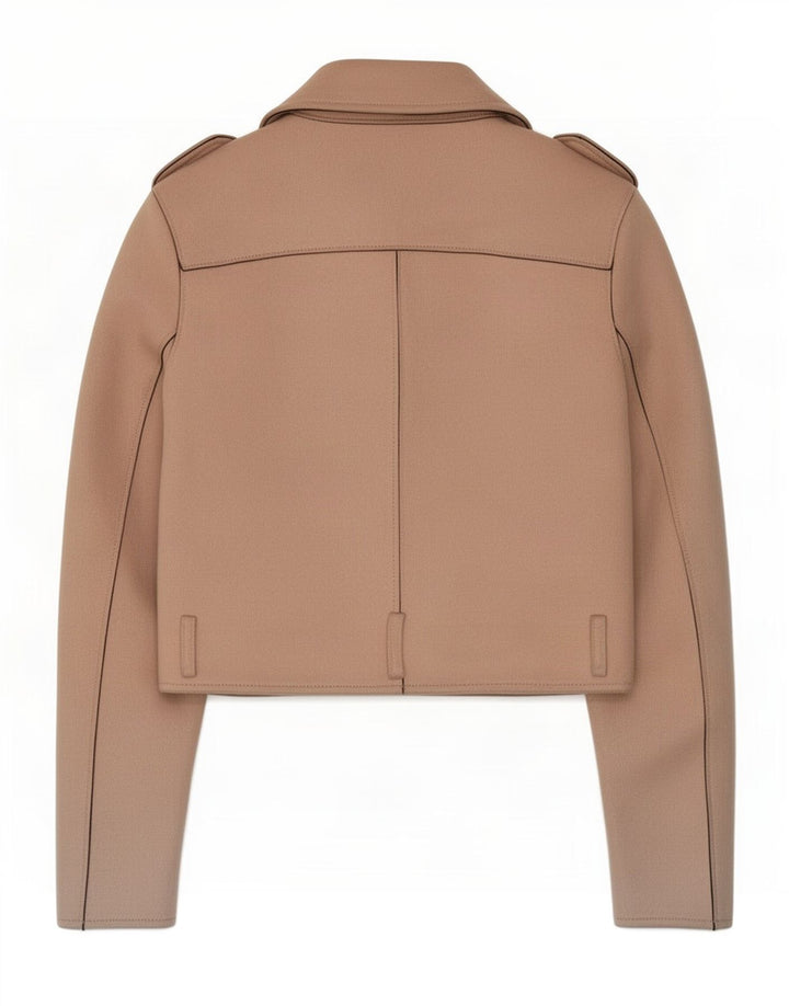 Zara Womens Crop Biker Jacket UK 6 XS Pink Polyester