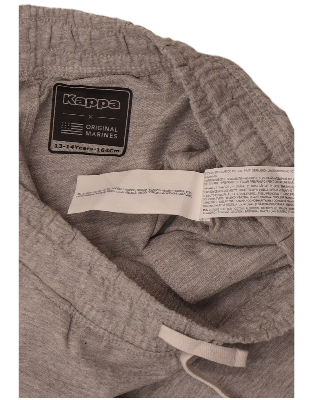 Kappa Boys Sport Shorts 13-14 Years Grey Cotton