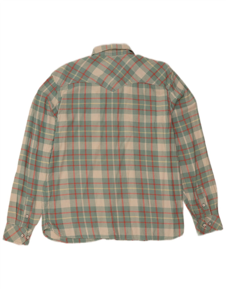 Męska koszula flanelowa Levi's, duża, bawełniana w zieloną kratkę