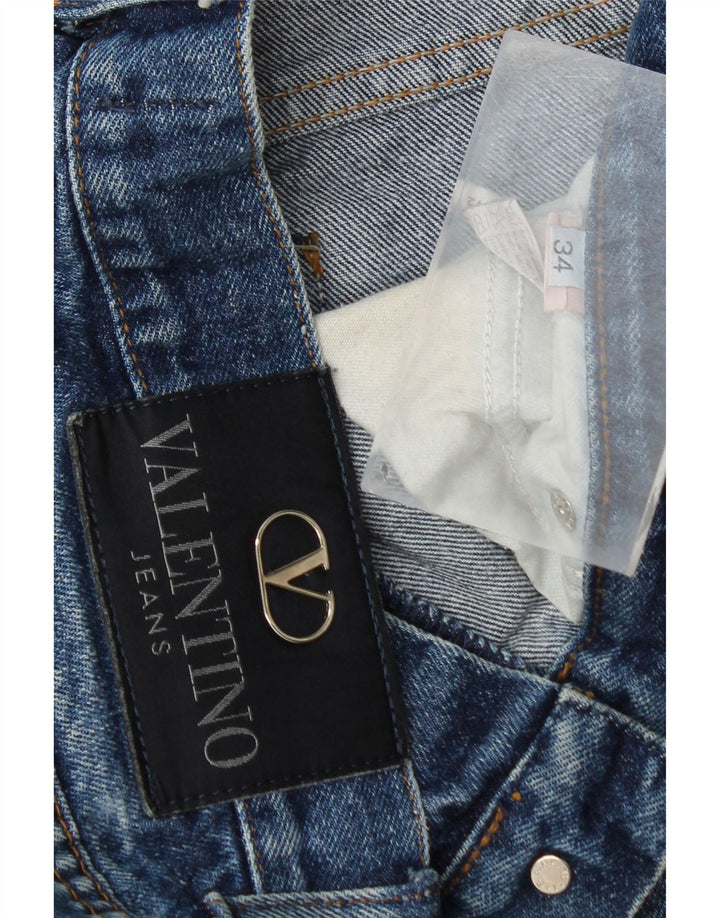 Valentino Womens Straight Jeans W34 L31 Blue Cotton