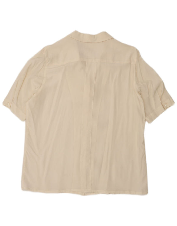 Camicetta vintage da donna a maniche corte UK 18 XL bianco sporco