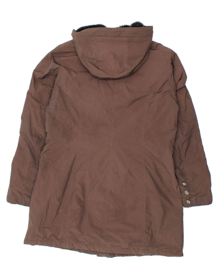 REFRIGUE Womens Hooded Padded Coat UK 16 Large Brown Polyester Vintage Refrigue and Second-Hand Refrigue from Messina Hembry 