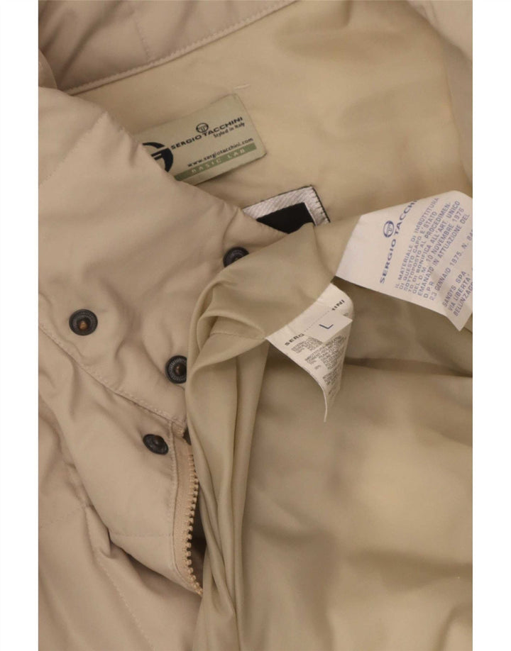 Sergio Tacchini Veste matelassée pour homme UK 40 Large Beige Polyester