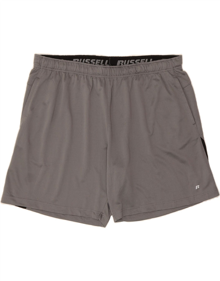 RUSSELL ATHLETIC Mens Sport Shorts 3XL  Grey Colourblock Polyester Vintage Russell Athletic and Second-Hand Russell Athletic from Messina Hembry 