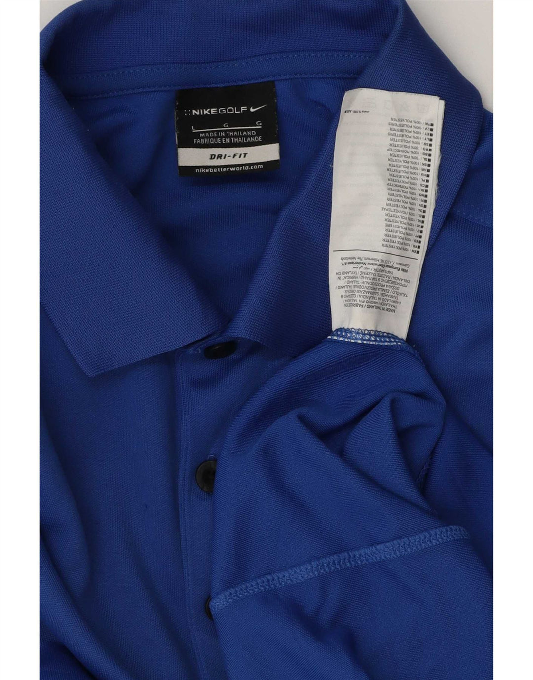 Nike Mens Dri Fit Polo Shirt Large Blue Polyester