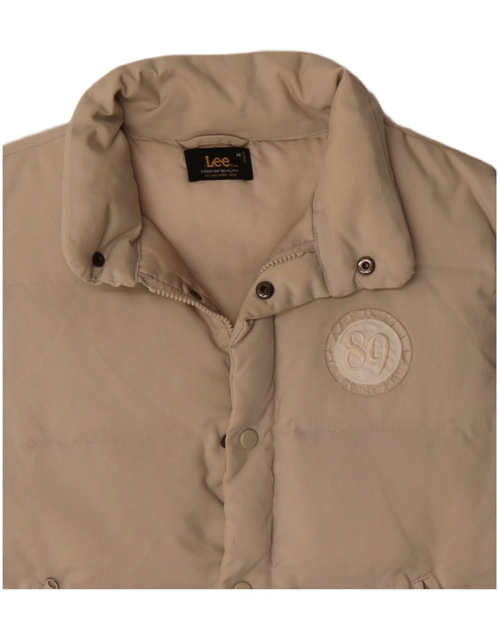 Lee Mens Padded Gilet UK 38 Medium Beige Polyamide