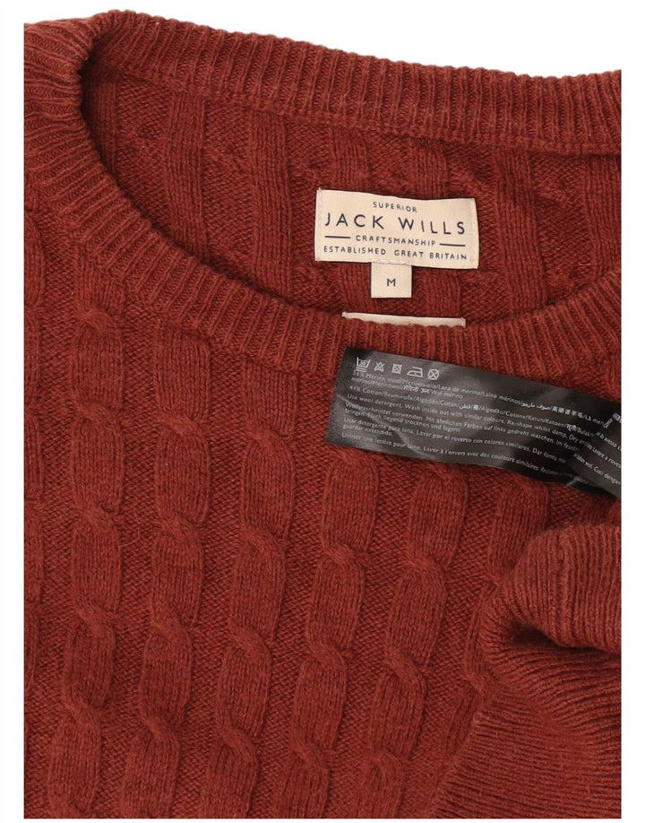 Jack Wills Herre Crew Neck Jumper Sweater Medium Brun Uld