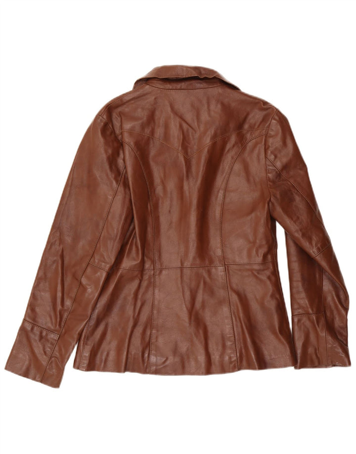 Vintage Womens Leather Jacket UK 12 Medium Brown Leather