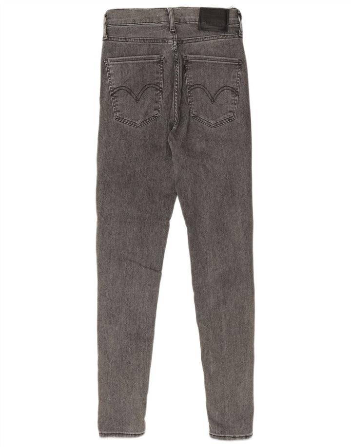 Levi's Womens Distressed Skinny Jeans W25 L28 Grey Cotton