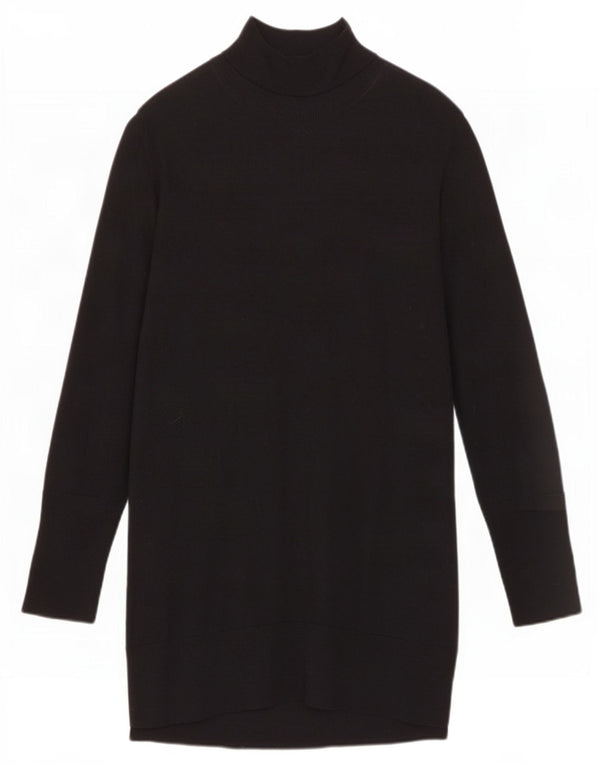 Cos Langarm-Pulloverkleid für Damen UK 14 Mittelschwarze Wolle