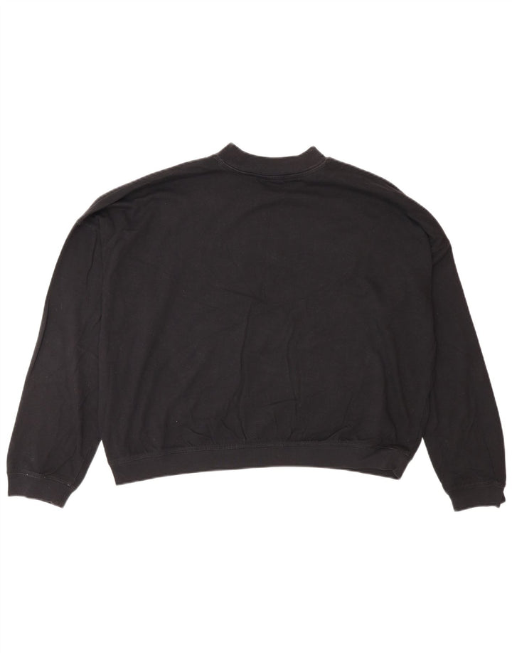 Champion Womens Graphic Oversized Sweatshirt Jumper UK 6 XS Black