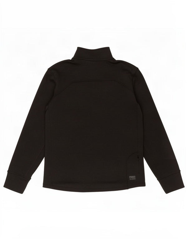 Puma Mens Zip Neck Pullover Treino Top Médio Poliéster Preto