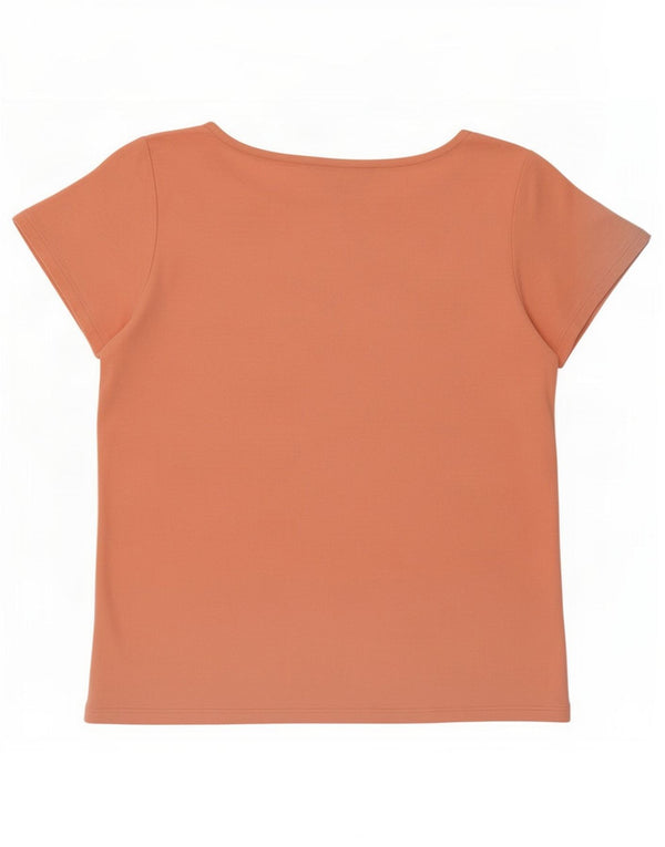 Camiseta feminina Crew Clothing Top UK 8 pequeno algodão rosa