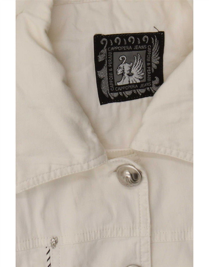 Cappopera Chaqueta Vaquera para Mujer UK 12 Medium White
