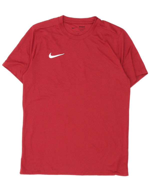 Nike Herren Dri Fit Slim T-Shirt Top Large Burgund Polyester
