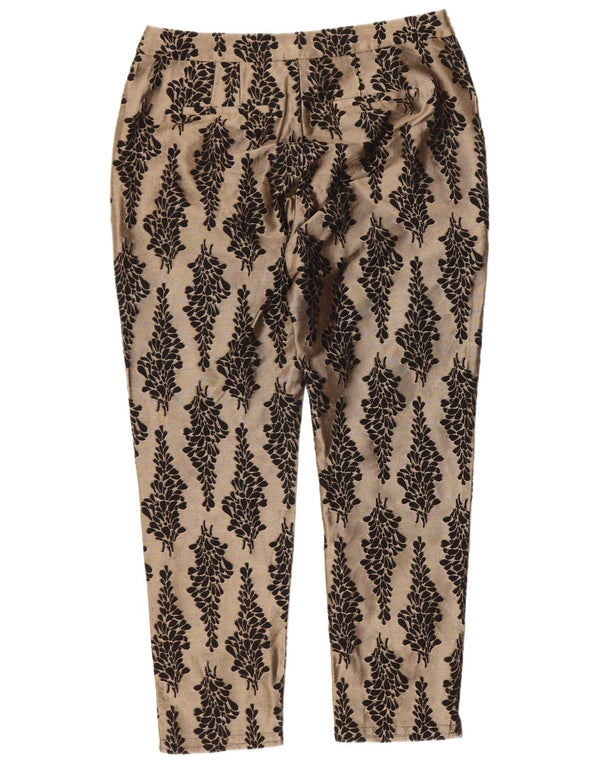 Boden Womens Cropped Trousers UK 10 Small W28 L24 Brown Floral Cotton