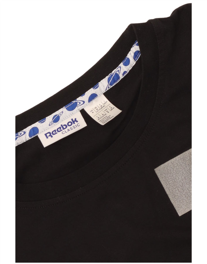 Reebok Womens Oversized Graphic T-Shirt Top UK 12/14 Medium Black