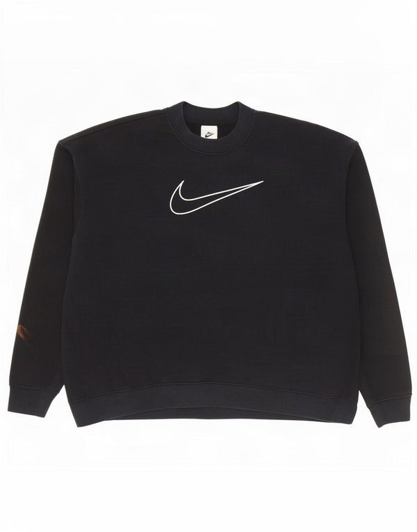 Nike Mens Dri Fit grafikus pulóver pulóver nagy fekete pamut