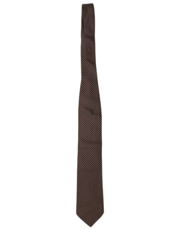 GIVENCHY Mens Tie One Size Maroon Houndstooth Silk Classic