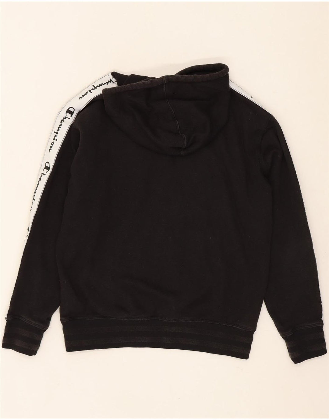 CHAMPION Mens Graphic Hoodie Jumper XS Black Cotton Vintage Champion and Second-Hand Champion from Messina Hembry 