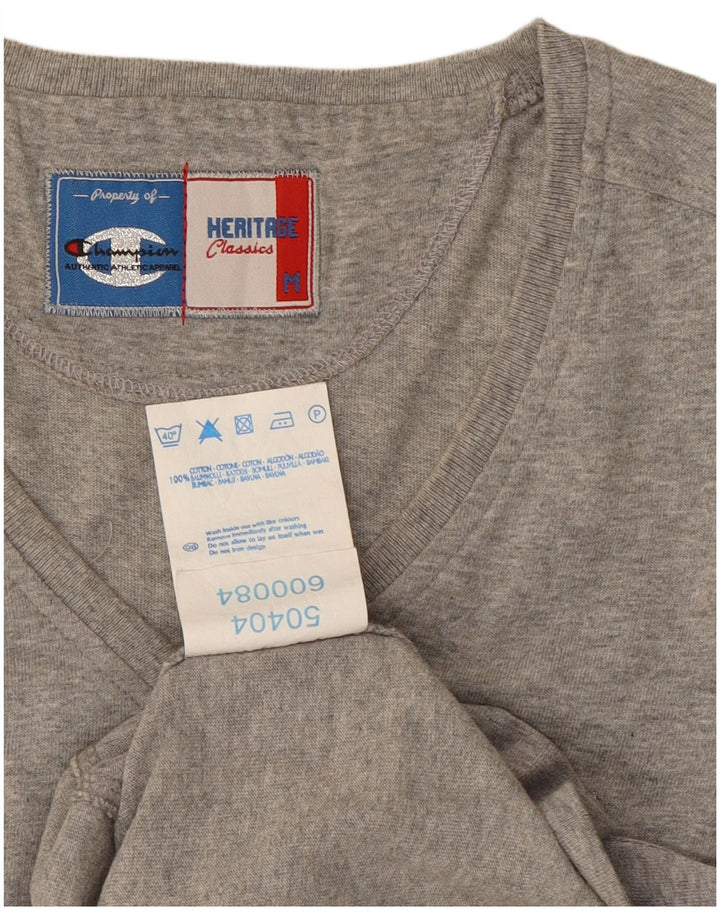 CHAMPION Womens Heritage Classics T-Shirt Top UK 12 Medium Grey Cotton