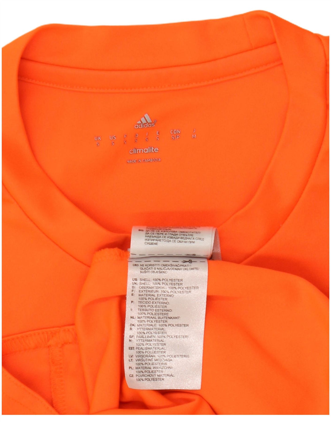 T-shirt Adidas Climalite da uomo piccola in poliestere arancione