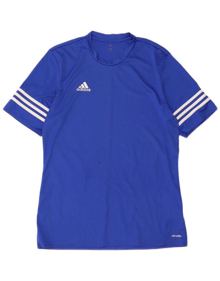 Adidas Herren Climalite T-Shirt Top Mittelblaues Polyester