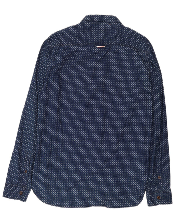 Tommy Hilfiger Chemise à motif abstrait pour homme en coton bleu marine Large