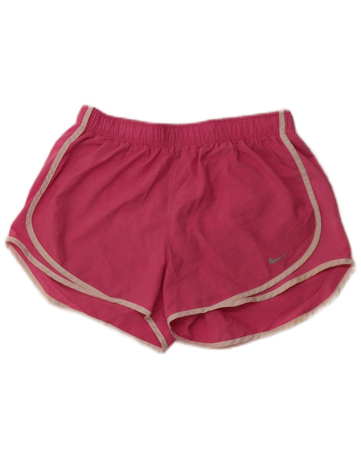 NIKE Womens Dri Fit Sport Shorts UK 12 Medium  Pink Polyester