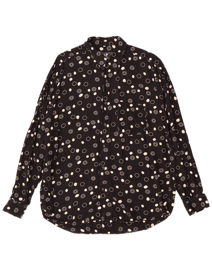 VINTAGE Mens Shirt XL Black Floral