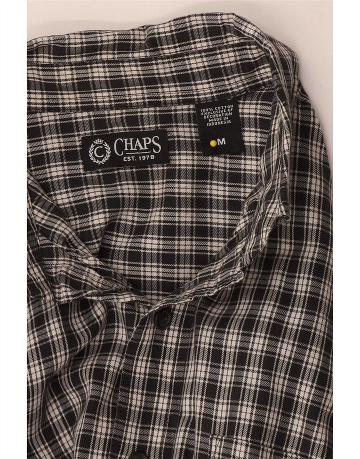 Chaps Mens Shirt Medium Black Check Cotton
