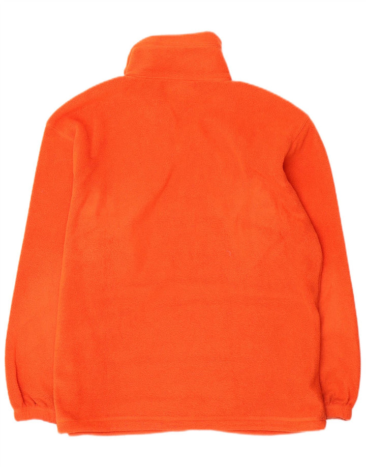Asics Mens Zip Neck Fleece Jumper Medium Orange Polyester
