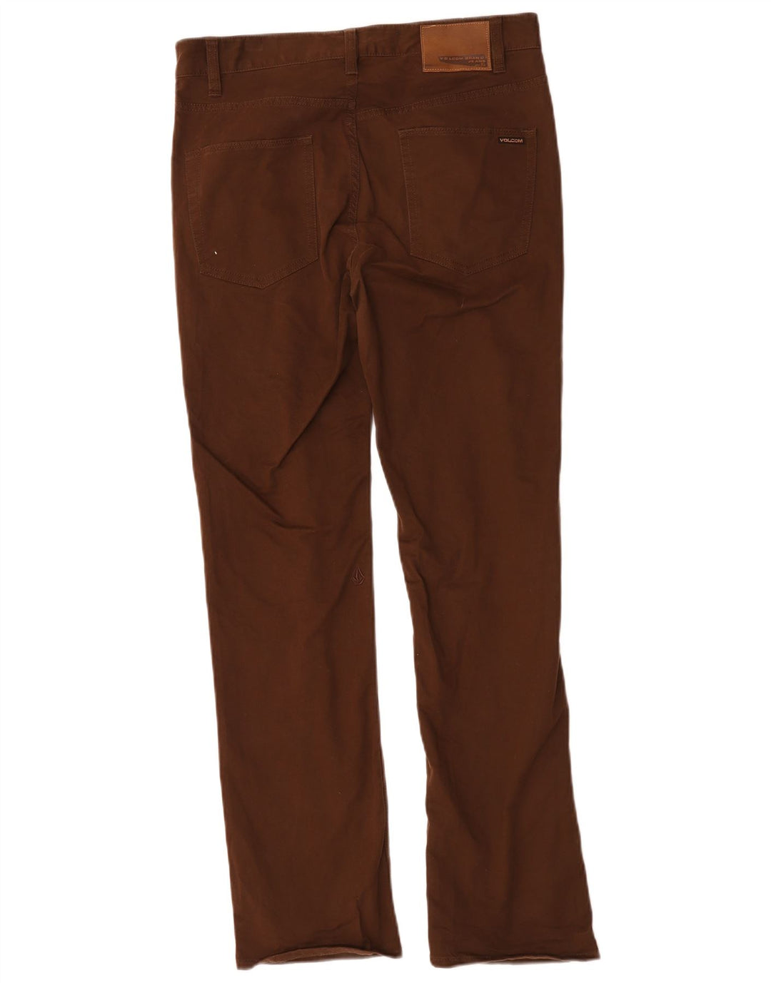 Pantaloni casual dritti da uomo Volcom Solver W30 L31 in cotone marrone