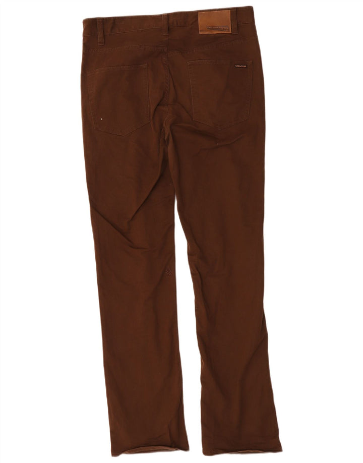 Pantaloni casual dritti da uomo Volcom Solver W30 L31 in cotone marrone
