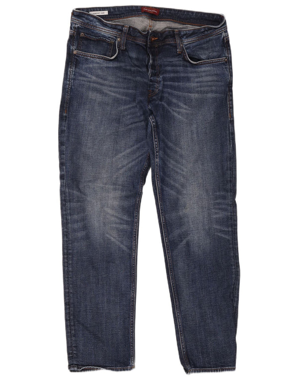 Jack & Jones Herre Mike Comfort Fit Straight Jeans W36 L32 Blå Bomuld