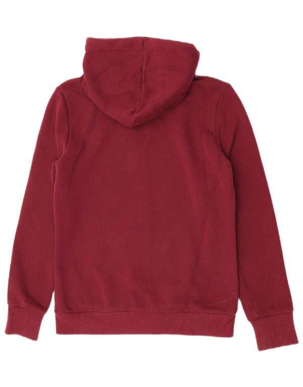Superdry Womens Graphic Zip Hoodie Sweater UK 10 Small Maroon Cotton
