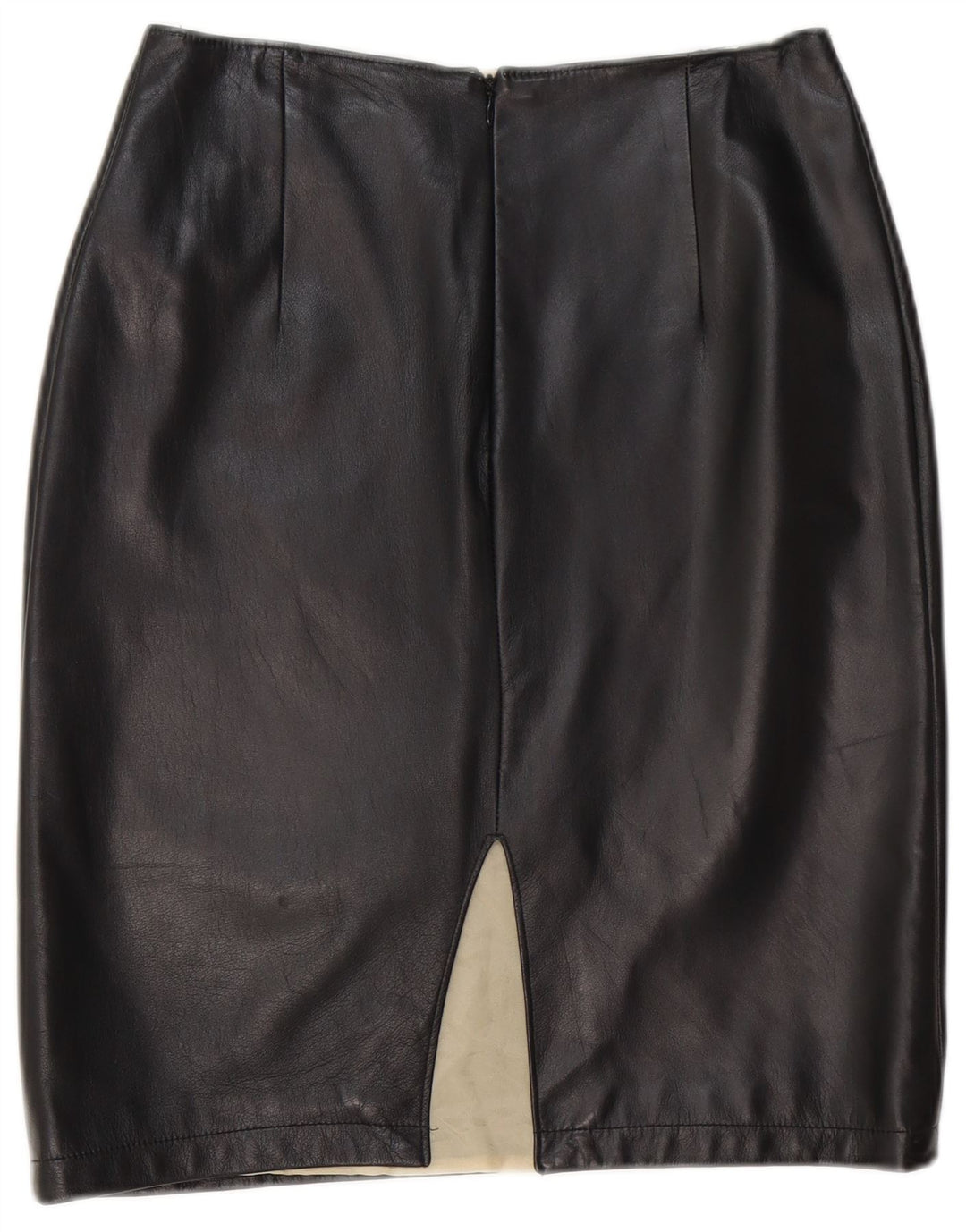 Gai Mattiolo Womens Leather Skirt W28 Medium Black